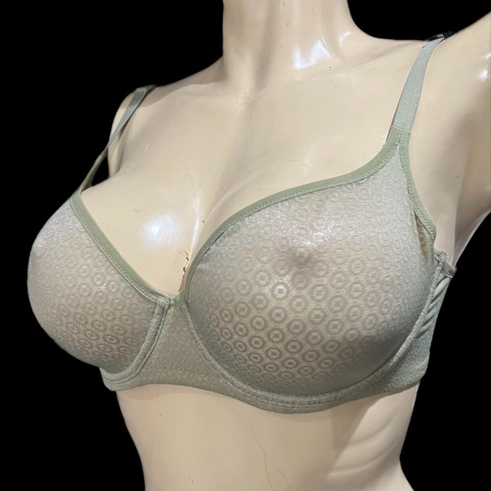 Victoria’s Secret Body Unlined Demi Sexy Sheer Mesh Bra Olive 32DDD